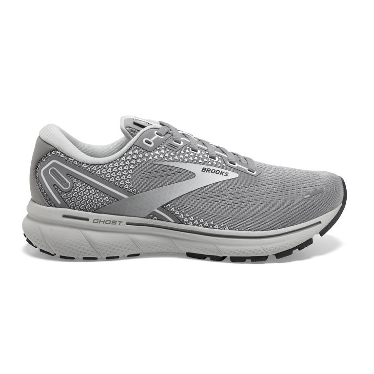 Brooks Ghost 14 Cushioned Road Running Shoes - Women's - Alloy/Grey/Silver (82459-LEND)